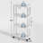 15.04" Wide 4-Tier Slim Rolling Cart Plastic Utility Organizer Locking Wheels 4 Mesh Baskets & Hooks​​-117789645