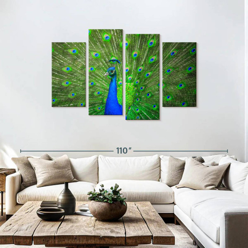 Brampt Dazzling Blue Peacock, 48"H x 75"W