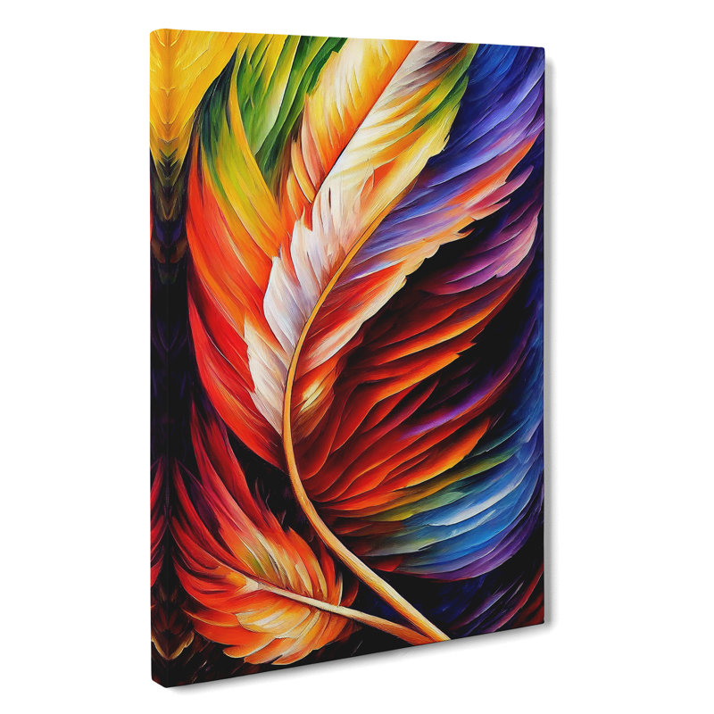 Beautiful Feathers No.4 - Wrapped Canvas, 50cm H x 35cm W x 3cm D
