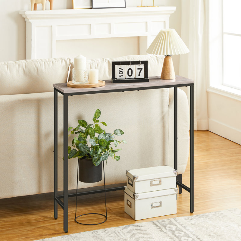 Picard 29.5" Small Console Table Entry Table, Gray, Black