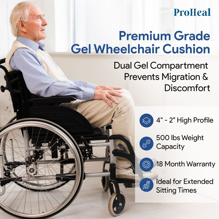 Proheal PH-76054G Bariatric Gel Wedge Wheelchair Seat Cushion -22x18