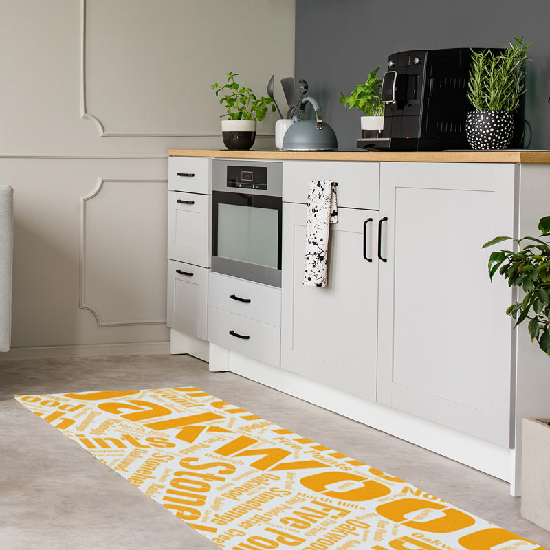Tapis zone orange à tissage plat, Tapis de couloir 2,5 pi x 8 pi