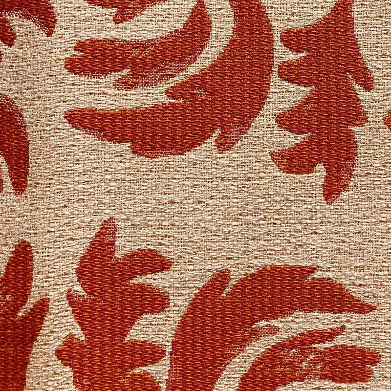 12" x 20" Plutus Claret Leaflet Orange Paisley Luxury Outdoor Throw Pillow, Square 20"