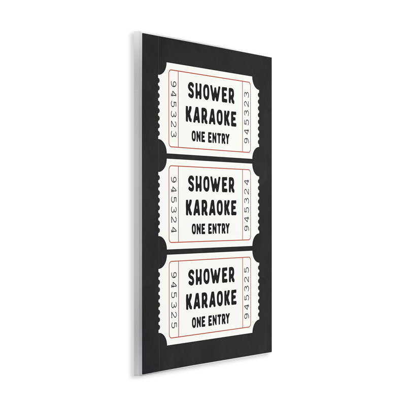 Plaque murale de douche de karaoké pour la douche, design par lettré et doublé, H 15 po x l 10 po