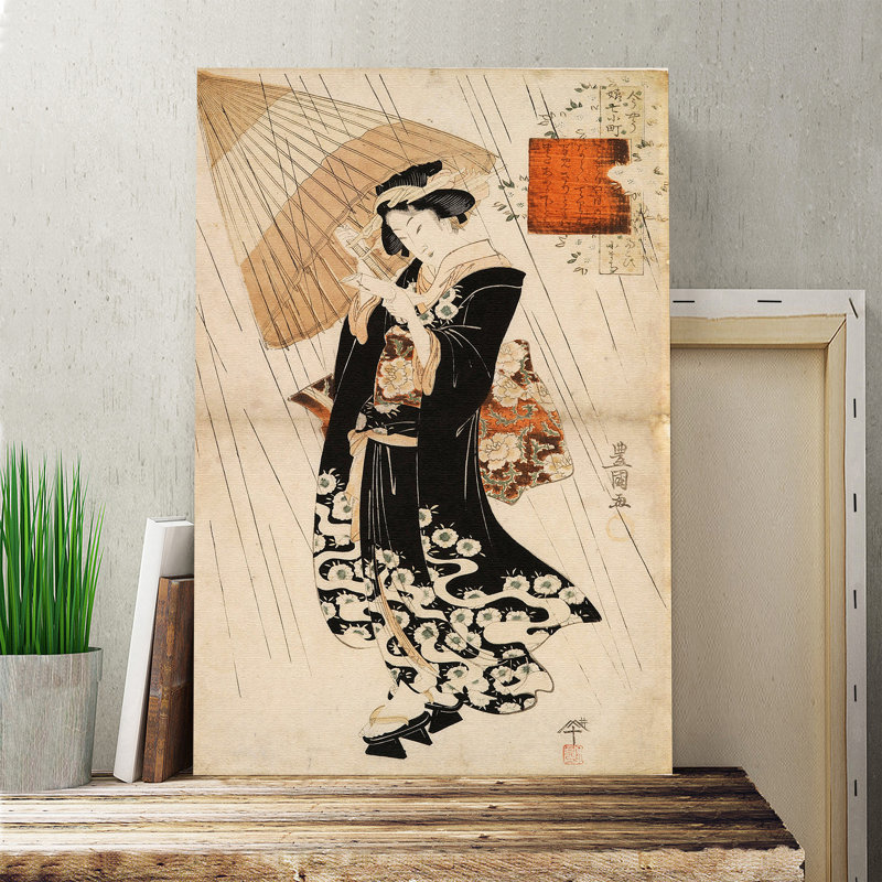 Japanese Oriental the Poetess by - Wrapped Canvas, 60cm H x 40cm W