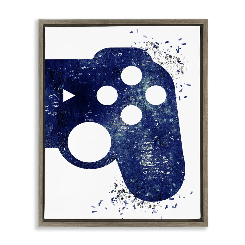 Toile flottante encadrée «Gamer» par Kim Allen, Cadre flottant orme Montalcino, H 31 po x l 25 po