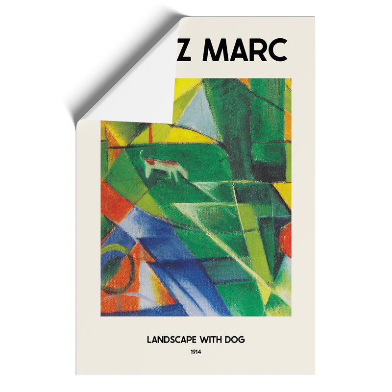 Landscape with Animals Print by Franz Marc - Frameless Print, 59cm H x 42cm W x 0.1cm D
