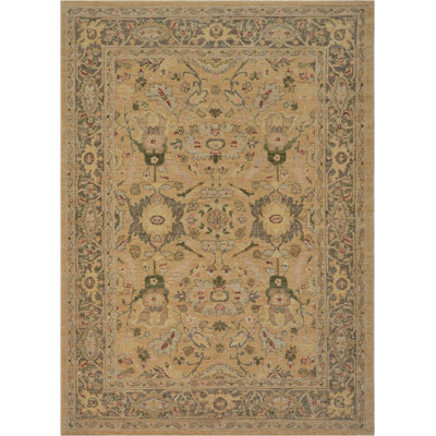 Agra Wool Oriental Area Rug in Brown/Gray