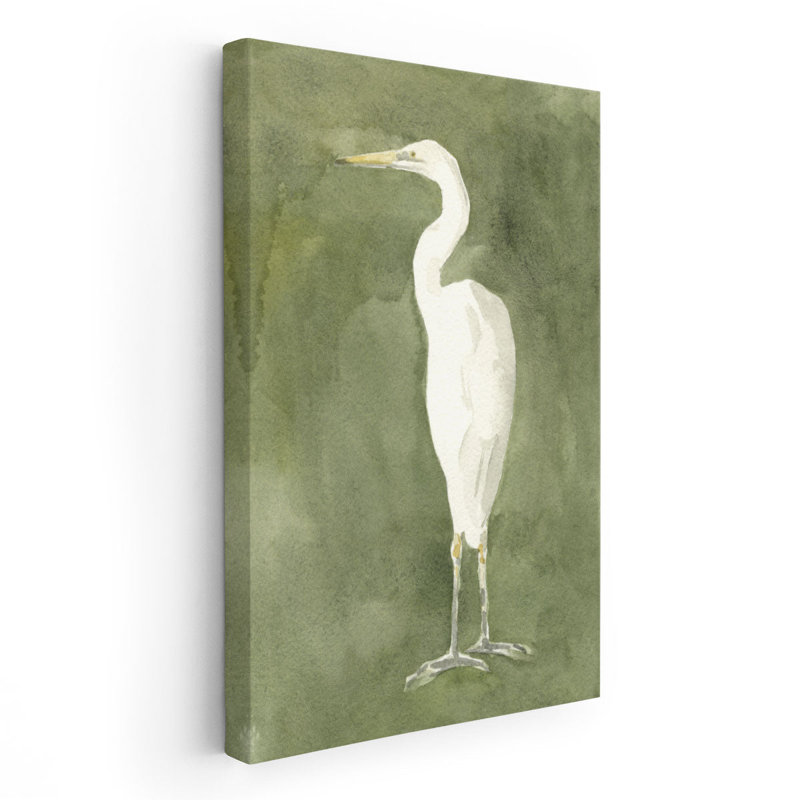 Emerald Heron IV - reproduction d'art sur toile, H 30 po x l 20 po