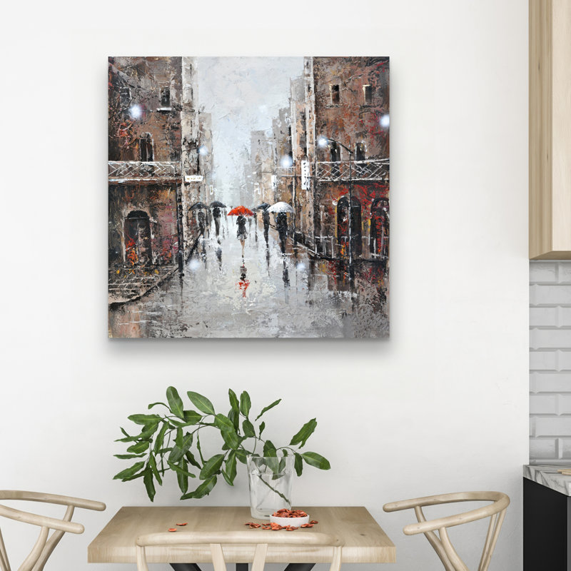 City rain - 32"x32" art on canvas