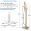 Robinet de baignoire autoportant Robinet de baignoire à fixation au sol Robinet mélangeur Robinets de douche-101678134