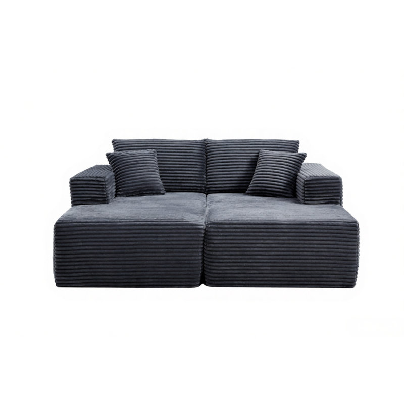 Canapé-lit rembourré 73,4 po 2 places, Dark Grey
