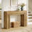 41.3'' Farmhouse Console Table, Rectangular Entryway Table with Double Base, Light Brown