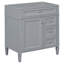 Meuble-lavabo de 30 po - gris moderne avec pieds exquis, 2 tiroirs, tiroir escamotable et armoire de rangement polyvalente-1173524903