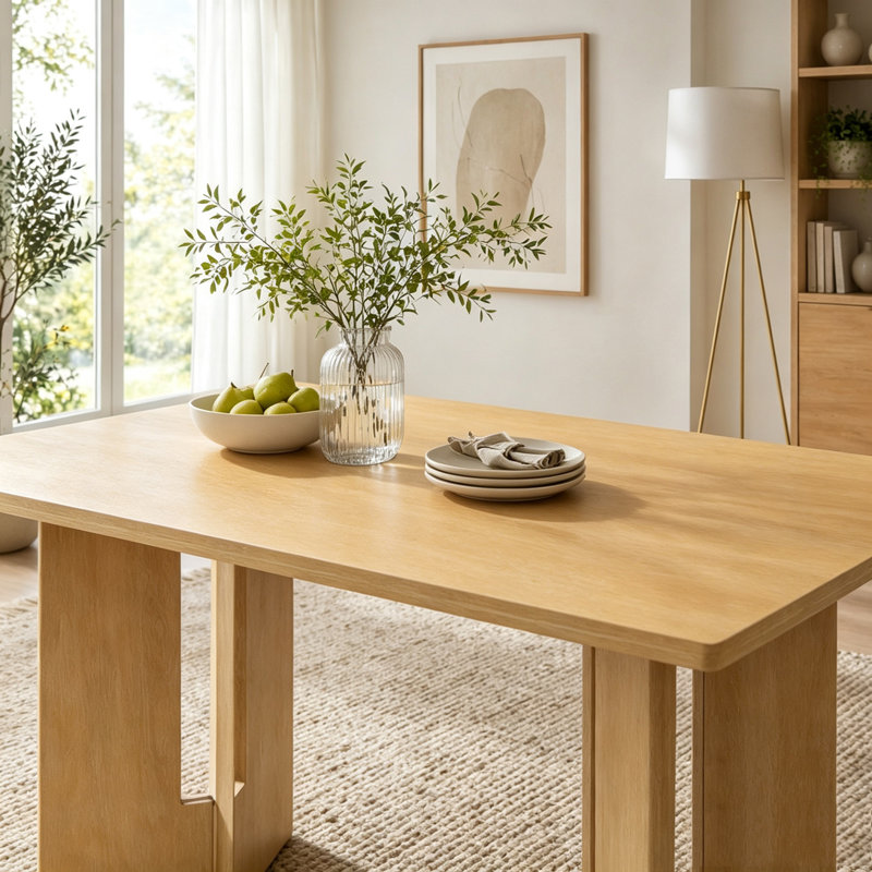 Table de salle à manger Farmhouse, Natural Wood Wash