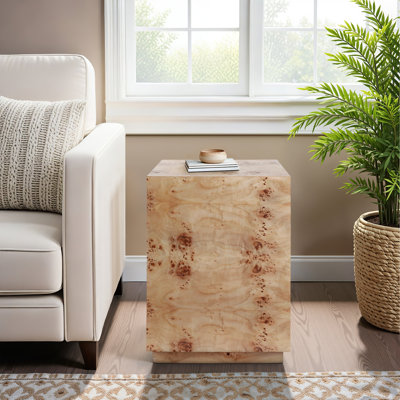 Table d'appoint en bois - Table d'appoint carrée pour la maison, le bureau, la chambre à coucher et le salon - brun clair 21 po