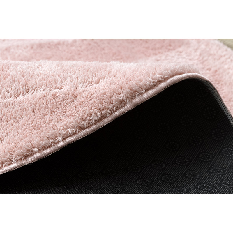 Pacificia Solid Colour Area Rug, Pink, Round, 200cm in diameter