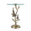 Table d'appoint artistique avec plateau en verre