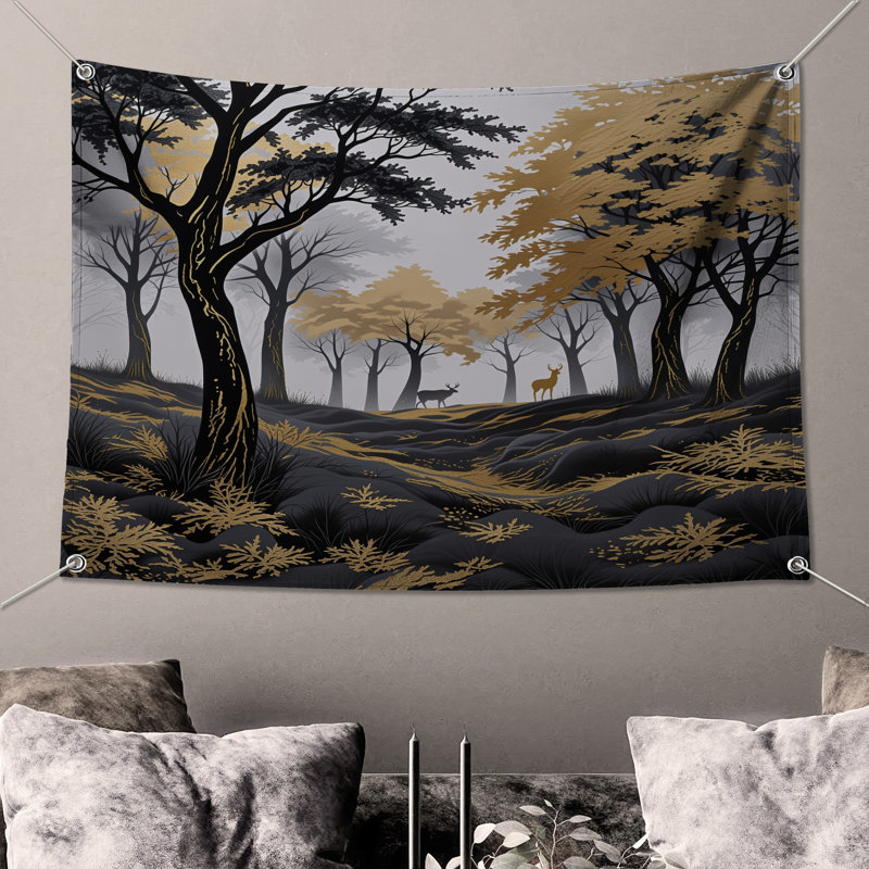 Tapisserie murale «Black Forest», H 104 po x 88 avec 4 œillets