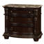Table de chevet formelle traditionnelle en bois massif à 3 tiroirs 1 pièce
