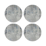 Birch Holiday Vegan Leather Round Coasters