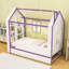 Lit en forme de maison avec lumière DEL blanc froid, lit gigogne caché et tablettes de rangement-621259141-621259139