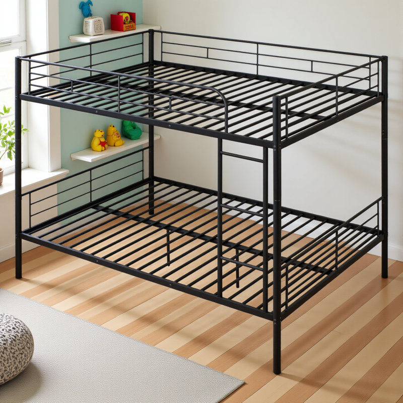 Full Over Full Metal Bunk Bed, Black