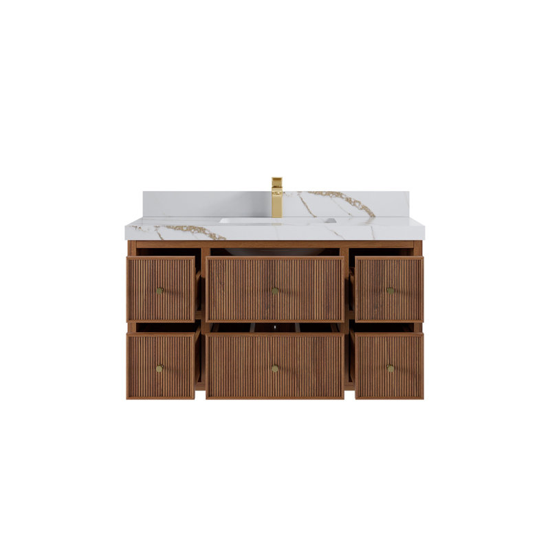 Ensemble de meuble-lavabo simple 42 po Sonoma, Or Calacatta