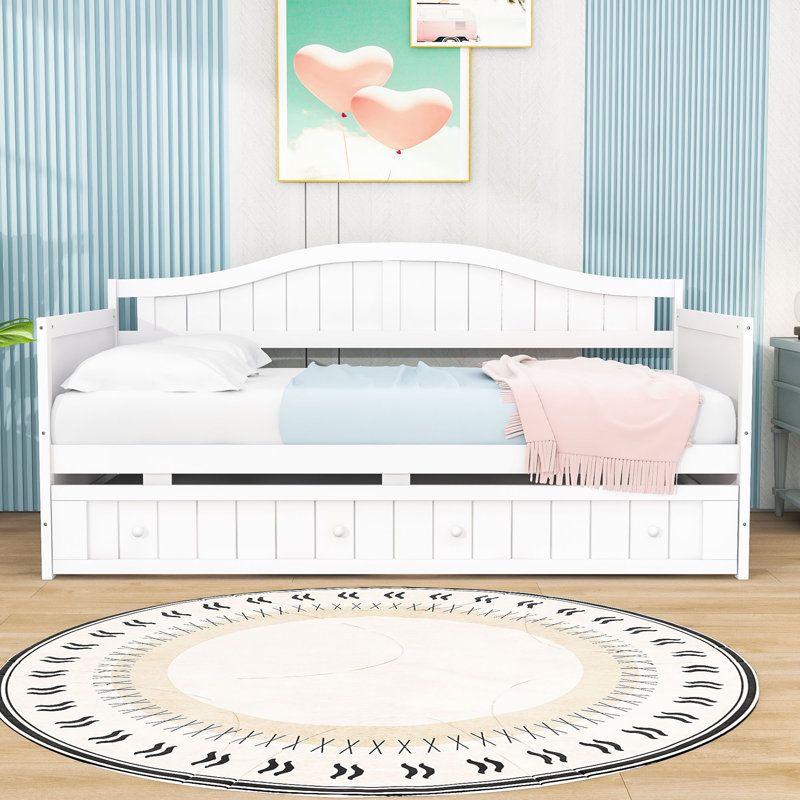 Efthim Twin Size Daybed with Trundle, White