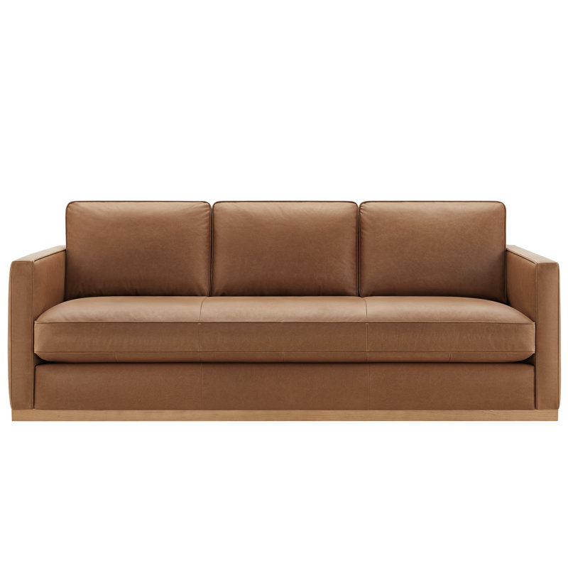  Bobbi 87' Genuine Leather Upholstered Sofa