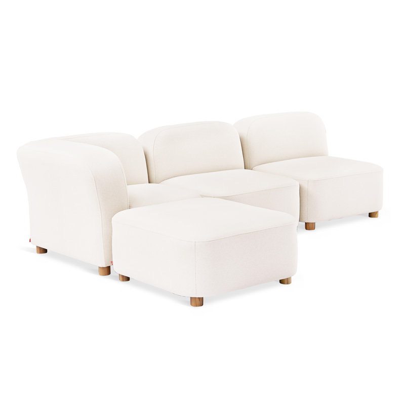 Canapé modulaire 4 pièces Circuit Modular, 100% polyester mérinos crème