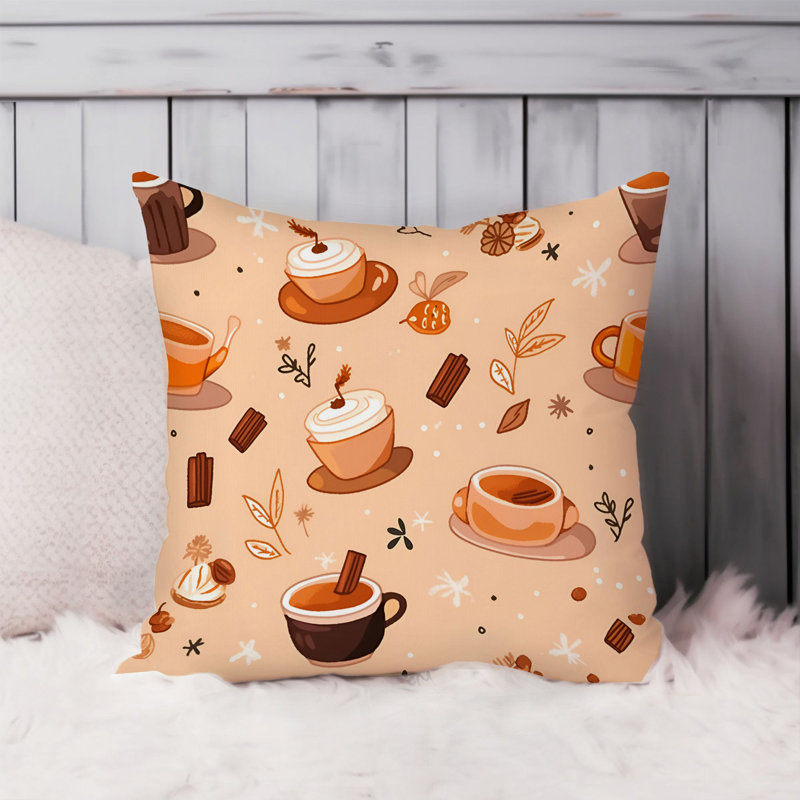Holiday Fall Thanksgiving Pattern II Coffee, 20"H x 20"W