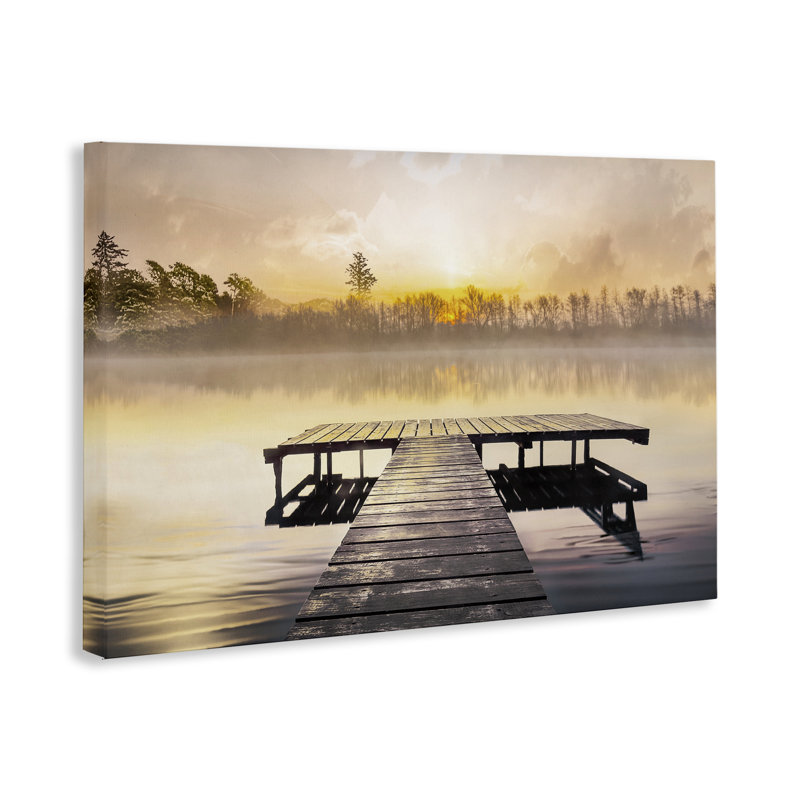 Été Sunrise Dock Canvas, design par Mike Calascibetta, H 30 po x l 45 po