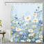 Rideau de bain Pastel Wildflower avec crochets, 72 po x 72 po (180 x 180 cm), bleu