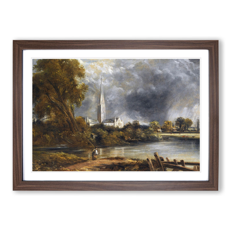 Salisbury Cathedral Vol.2 by John Constable - Framed Print, Walnut Framed, 27cm H x 36cm W x 2cm D