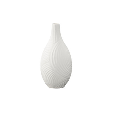 Ceramic Round Bellied Vase Matte Finish White
