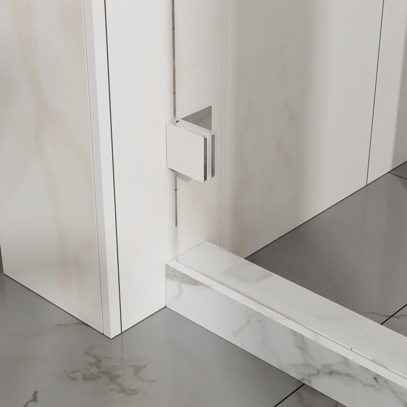 Shower Door, 48" X 72", 1/4" (6mm) Tempered Clear Glass, - Proof, Adjustable, Reversible, Splash, Smooth Sliding, Steel Frame, Quiet Pulleys, Proof Coating, Waterproof Sealing, Operation Splash