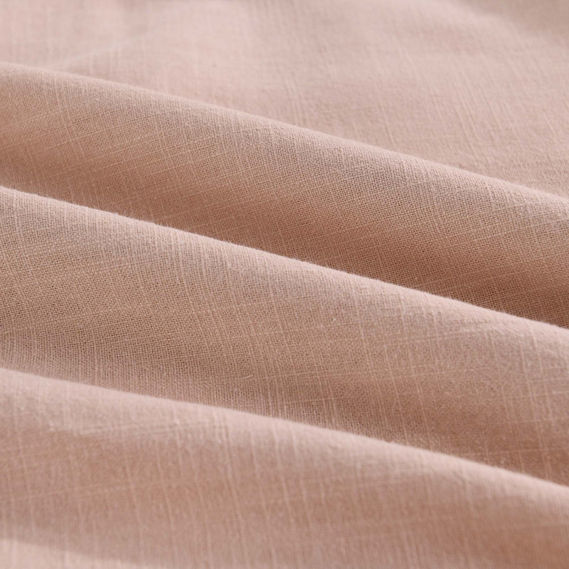 Housse de coussin en lin délavé texturé Boho Farmhouse, Rose, Rectangle H 14 po x l 22 po