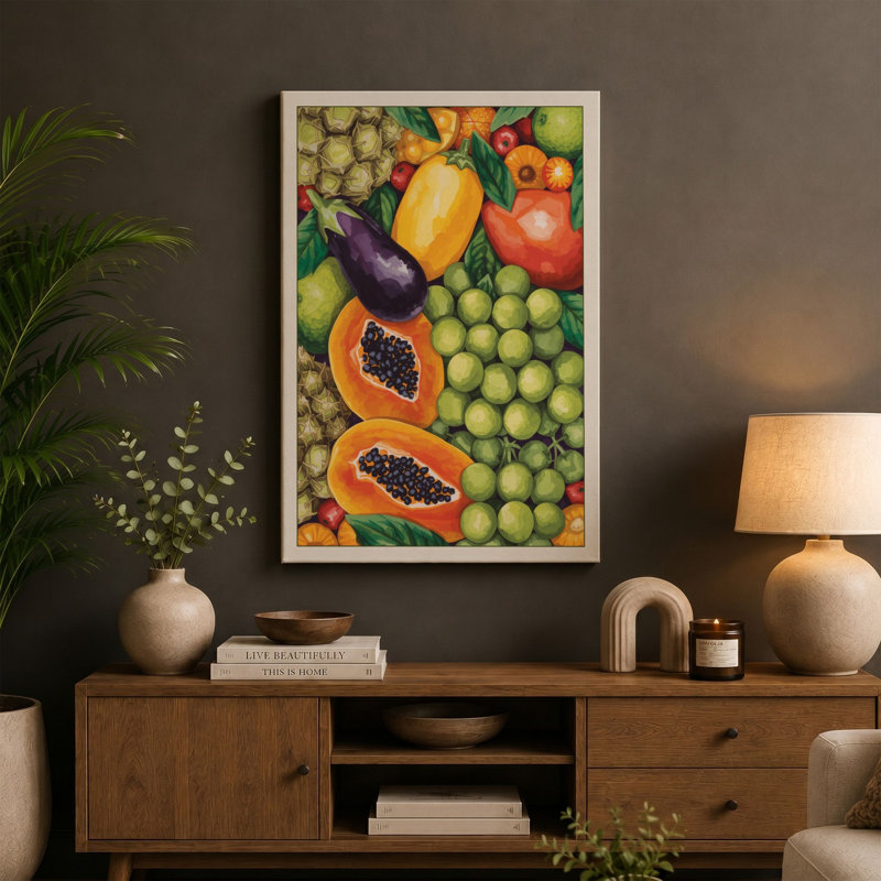 Garden Harvest Modern - Wrapped Canvas, 18x12 - 45.7 x 30.5 cm, Sage Border