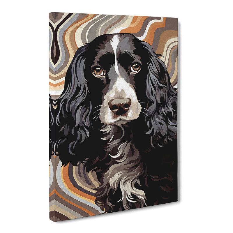 Cocker Spaniel Op - Wrapped Canvas Print, 60cm H x 40cm W x 3cm D