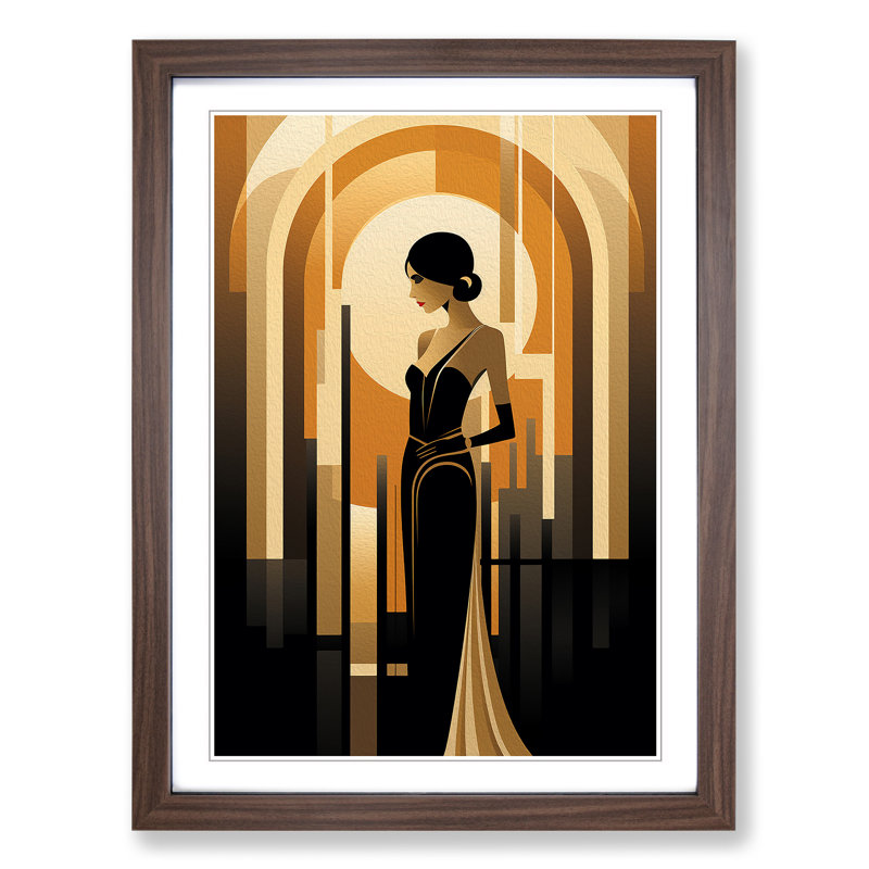Single Picture Frame Print on Wood, Walnut Framed, 46cm H x 34cm W