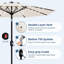 Parasol de marché 9 pi avec 8 manivelles et éclairage solaire à DEL rond avec manivelle et inclinaison-1850325615