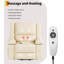 Fauteuil inclinable électrique en polyuréthane avec massage pour fauteuil de détente ergonomique, canapé-lit simple classique avec poches latérales Siège de cinéma maison-22 Largeur du siège-beige