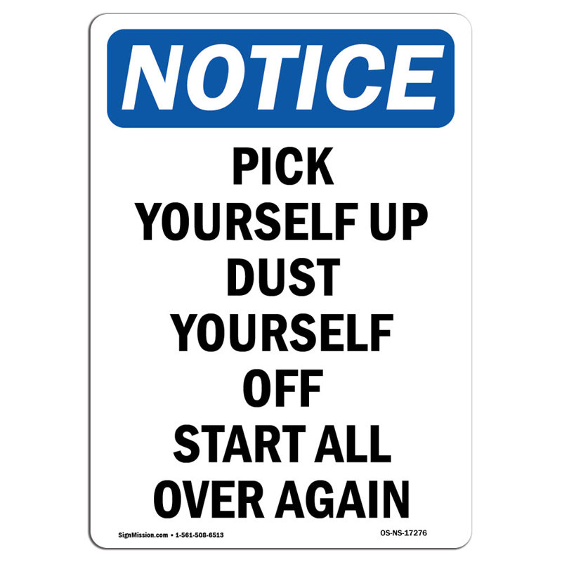 Plaque «Pick Yourself Up Dust Yourself»