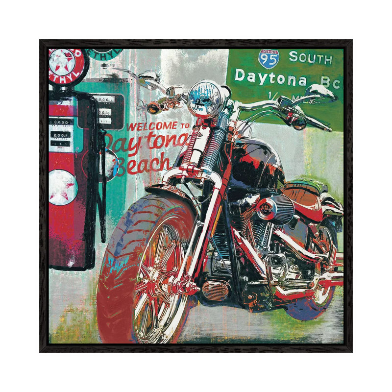 Daytona Beach by Ray Foster - Floater Frame Gallery-Wrapped Canvas Giclée on Canvas, Black, 45.72 cm H x 45.72 cm W