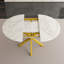 Table de salle à manger extensible moderne avec plateau en marbre et base en X pour 4 à 6 personnes, extensible de 42 po à 59 po pour les petits espaces