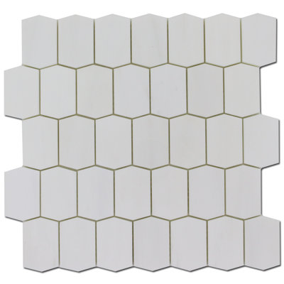 Picket 2" x 3" Marble Honeycomb Mosaic Wall & Floor Tile