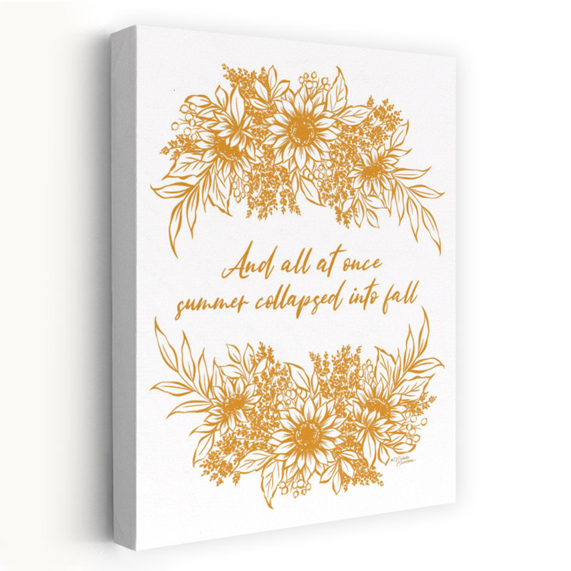 «Summer Collapsed In Fall Contemporary Summer Flower Art», H 24 po x l 16 po