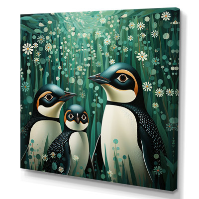 «Snowy Penguin Family Wonders II», reproduction sur toile