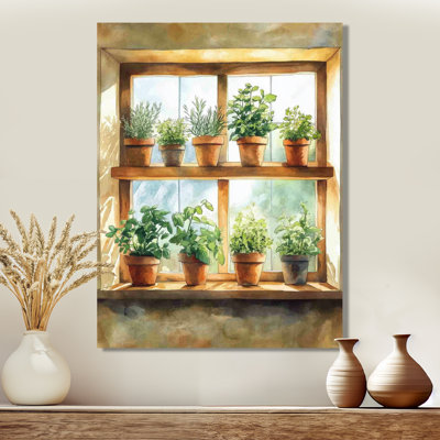 Herbs on the Kitchen Window - Culinary Canvas Wall Art